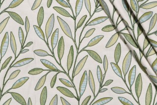 P Kaufmann Andover Embroidered Drapery Fabric in Cucumber 