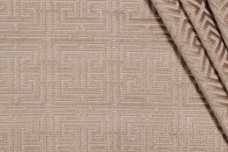 P Kaufmann Dante Grospoint Velvet Upholstery Fabric in Pebble 