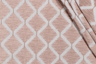 P Kaufmann Olympia Embroidered Drapery Fabric in Pink Pearl 
