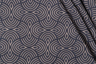 P Kaufmann Alora Embroidered Drapery Fabric in Midnight 