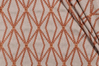 P Kaufmann Alto Embroidered Drapery Fabric in Clay 