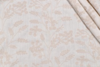 P Kaufmann Ares Embroidered Drapery Fabric in Sesame 