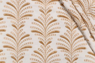 P Kaufmann Bryant Embroidered Drapery Fabric in Coin 