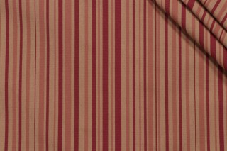 Scalamandre Bella Rigoletta Woven Decorator Fabric in Khaki & Merlot 