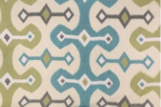 Onyx Age Vantu Woven Cotton Drapery Fabric in Ivy