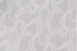 Duralee Giverney Printed Linen Blend Drapery Fabric in Sky Blue