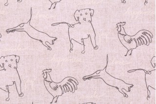 Ellen Degeneres Happy Animals Printed Cotton Drapery Fabric in Parchment