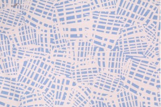 Waverly Waffling Printed Cotton Drapery Fabric in Sky