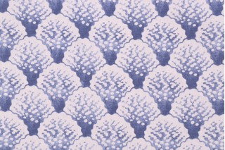 Home Accent Coralline Printed Cotton Drapery Fabric in Aegean
