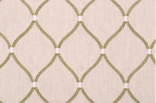 Williamsburg Deane Embroidery Drapery Fabric in Fern