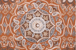 Bryant Medallion Printed Polyester 18x18 Pillow Square Outdoor Fabric in Spice Garden