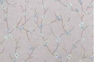 Richloom Blossom Embroidered Drapery Fabric in Mist