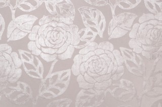 Floral & Vine Velvet Upholstery Fabric in Silver
