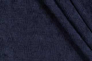 Code Woven Chenille Upholstery Fabric in Blue