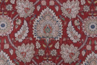 Waverly Castleford Printed Cotton Drapery Fabric in Garnet