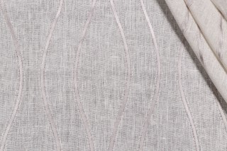 Attraction Sheer Embroidered Drapery Fabric in Pebble