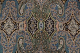 Scalamandre Punyab Paisley Tapestry Upholstery Fabric in Blue