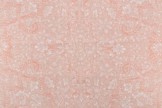 Grey Watkins Calais Printed Linen Drapery Fabric in Blush for Scalamandre