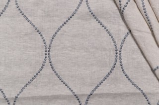 Kiley Embroidered Drapery Fabric in Vapor
