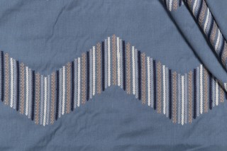 1 Yard Aero Embroidered Drapery Fabric in Chambray