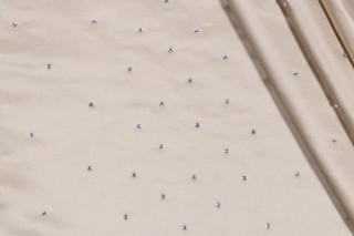 Sunstone Rhinestone Embellished Drapery Fabric in Sand