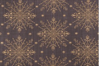 Stof France Starfreeze Printed Cotton Drapery Fabric in Anthracite