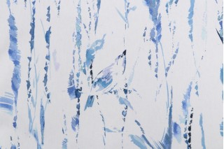 Kaufmann Tweet Printed Cotton Drapery Fabric in Blue