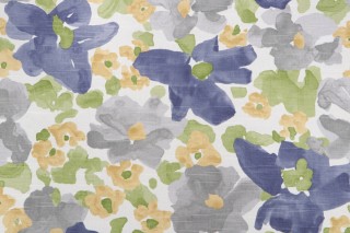 Robert Allen Evanthey Flora Printed Slubbed Cotton Drapery Fabric in Greystone