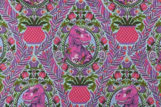 Tula Pink ROAR! Collection Tree Rex Printed Cotton Craft Fabric in Mist for Free Spirit