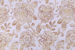 Crypton Bouquet High Performance Printed Decorator Fabric in Golden