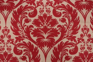 Suraya Damask Decorator Fabric in Red/Beige