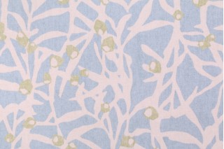 Genevieve Gorder Origami Branch Printed Cotton Drapery Fabric in Spa
