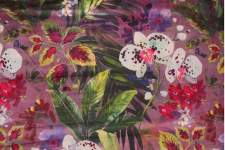 PK Lifestyles Natural Delicacy Printed Velvet Decorator Fabric in Evening Shade