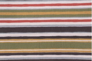 Covington Unique Stripe Printed Cotton Drapery Fabric in 964-River Rock