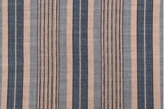 Waverly Long Hill Stripe Printed Printed Drapery Fabric in Dresden