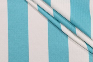 Richloom Cabana Stripe-Diamond Tech Printed Polyester Outdoor Fabric in Turquoise