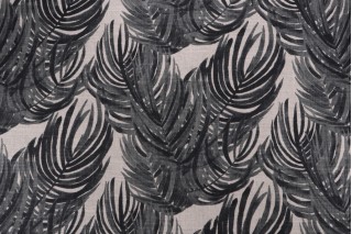 Lacefield Villa Printed Linen Blend Drapery Fabric in Granite