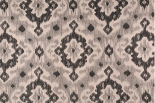 Richloom Inkwell Printed Cotton Linen Drapery Fabric in Stone