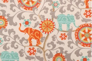 PK Lifestyles Menagerie Printed Polyester Outdoor Fabric in Cayenne