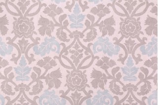 Waverly Anika Printed Cotton Drapery Fabric in Spa