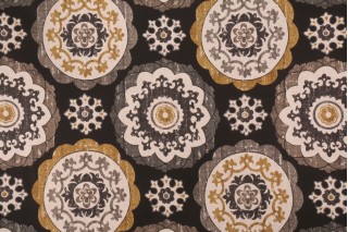 Mill Creek Isma Printed Cotton Drapery Fabric in Ebony