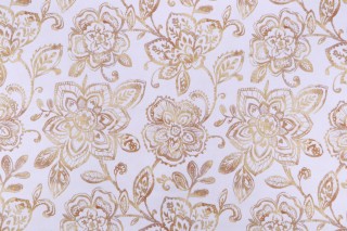 Crypton Bouquet High Performance Printed Decorator Fabric in Golden