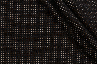Scalamandre Cubric Woven Chenille Upholstery Fabric in Black/Black