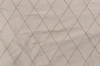 Diamond Stitch Pintuck Silk Drapery Fabric in Latte