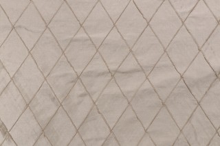 Diamond Stitch Pintuck Silk Drapery Fabric in Latte