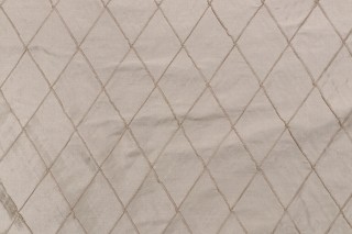 Diamond Stitch Pintuck Silk Drapery Fabric in Latte