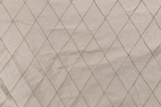 Diamond Stitch Pintuck Silk Drapery Fabric in Latte