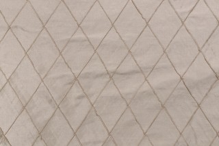 Diamond Stitch Pintuck Silk Drapery Fabric in Latte