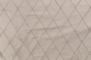 Diamond Stitch Pintuck Silk Drapery Fabric in Latte