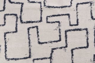 Crypton Imala High Performance Woven Chenille Upholstery Fabric in Indigo Cream